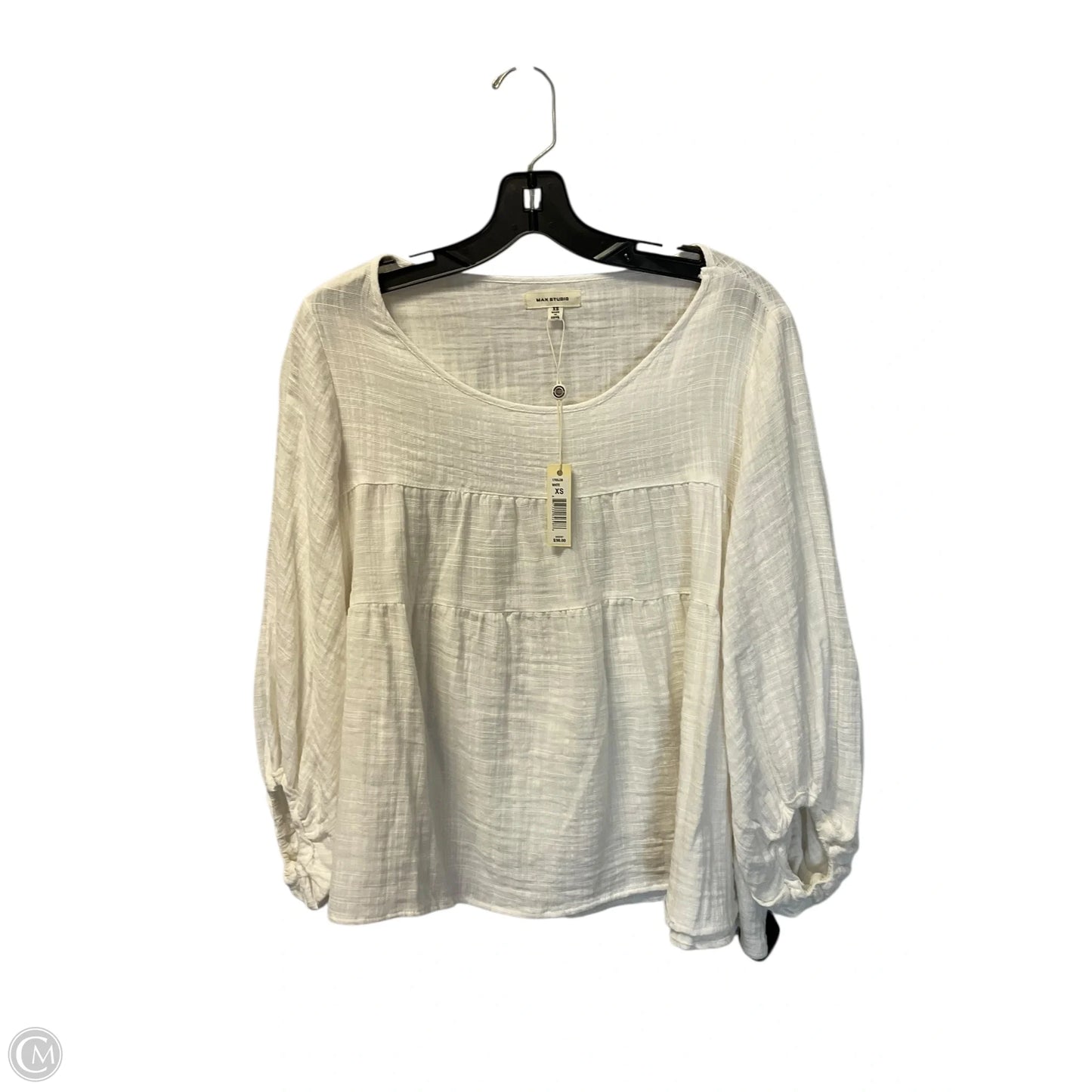 Top Long Sleeve By Max Studio In White, Size: Xs