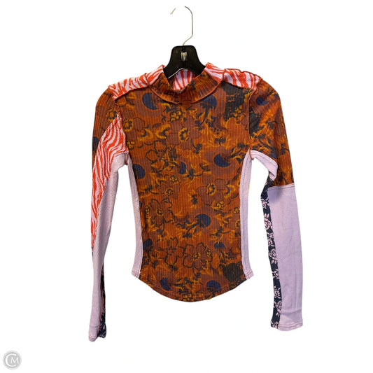 Top Long Sleeve By Free People In Orange & Purple, Size: Xs