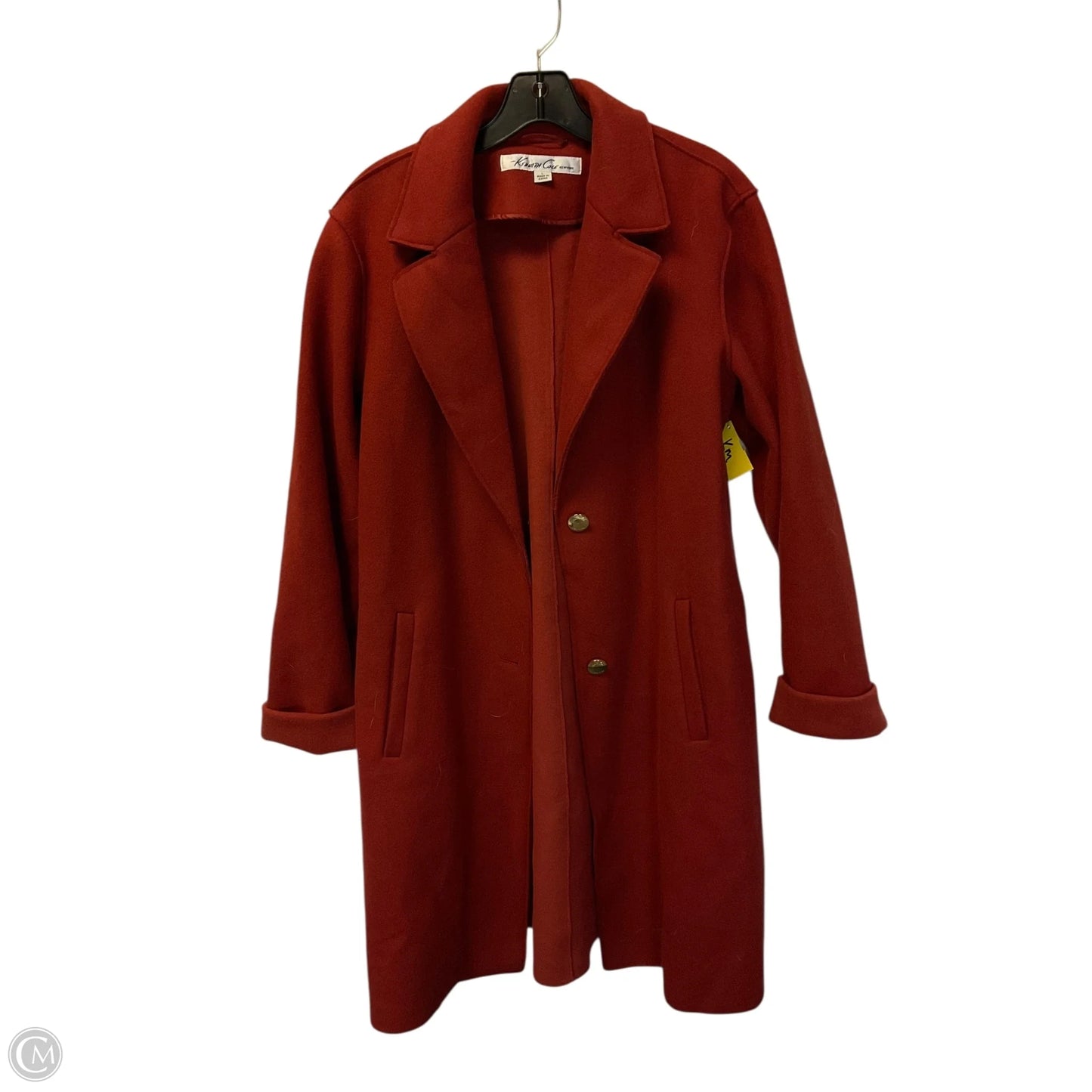 Coat Trench Coat By Kenneth Cole In Red, Size: L