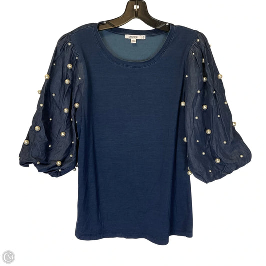 Top 3/4 Sleeve Basic By Chicos In Navy, Size: L