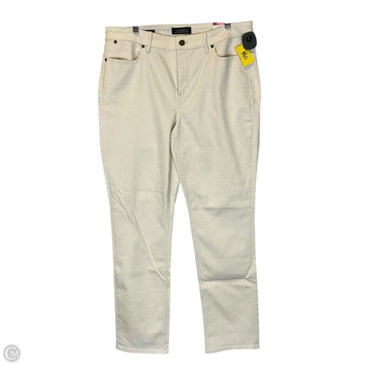 Jeans Straight By Talbots In Cream Denim, Size: 12