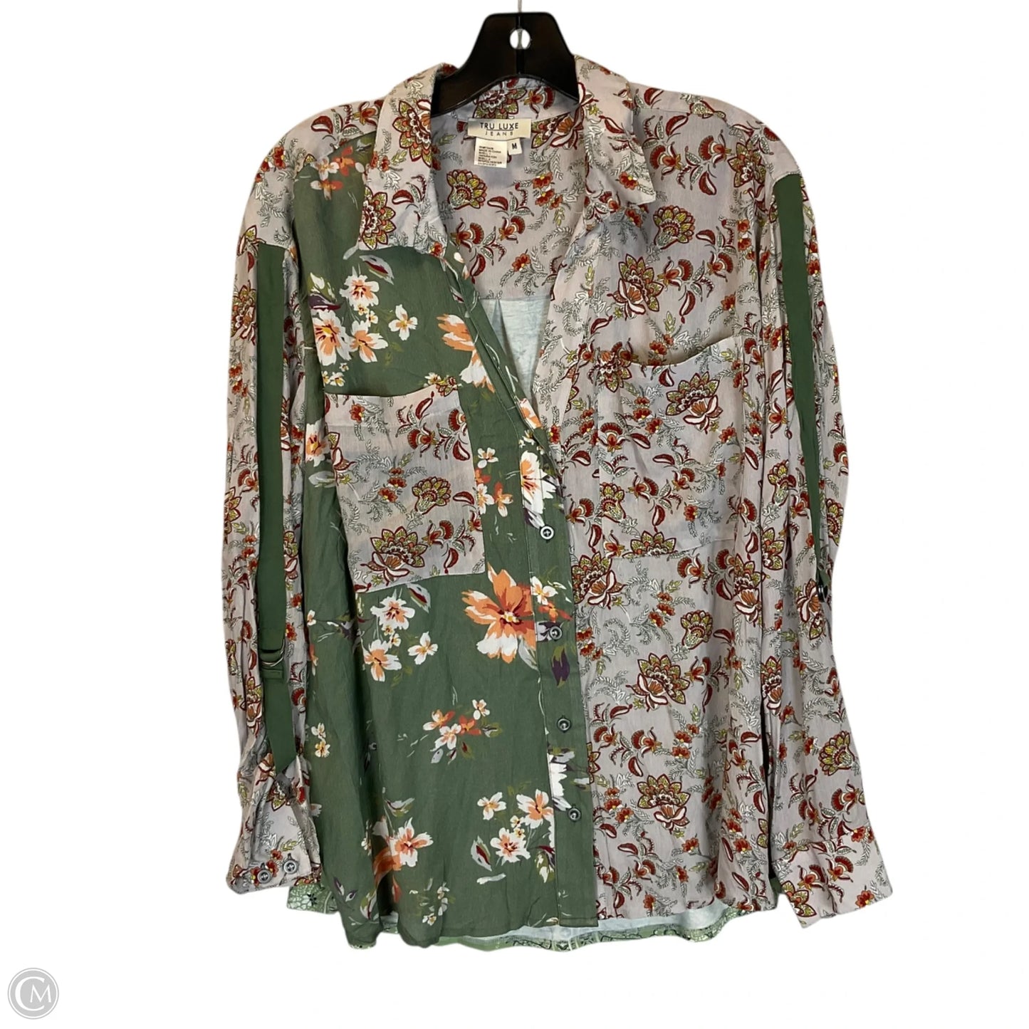 Top Long Sleeve By Cmc In Floral Print, Size: M