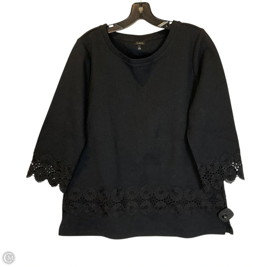 Top 3/4 Sleeve By Talbots In Black, Size: L