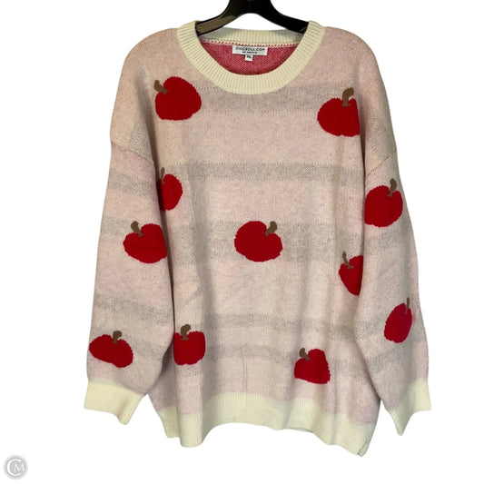 Sweater By Chicsoul In Red & White, Size: 3x