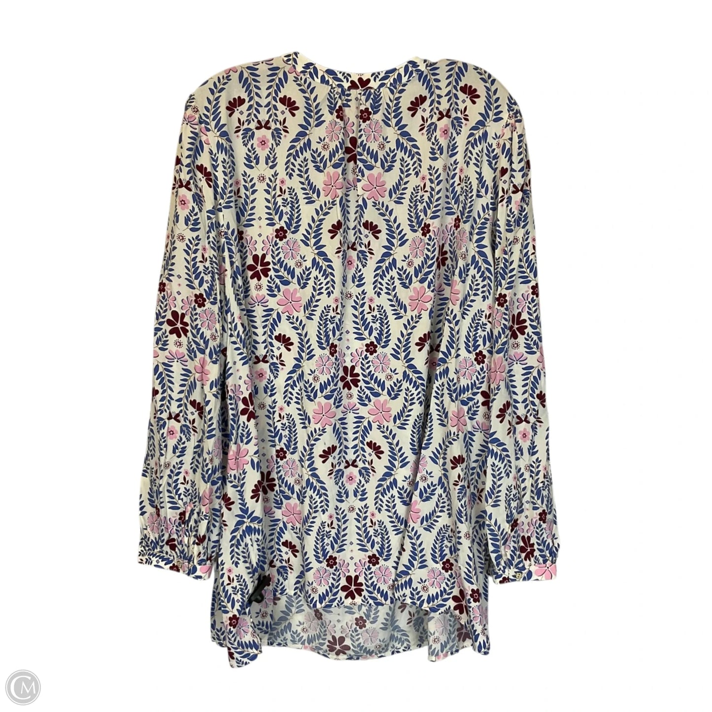 Top Long Sleeve By Talbots In Blue & Pink, Size: 3x