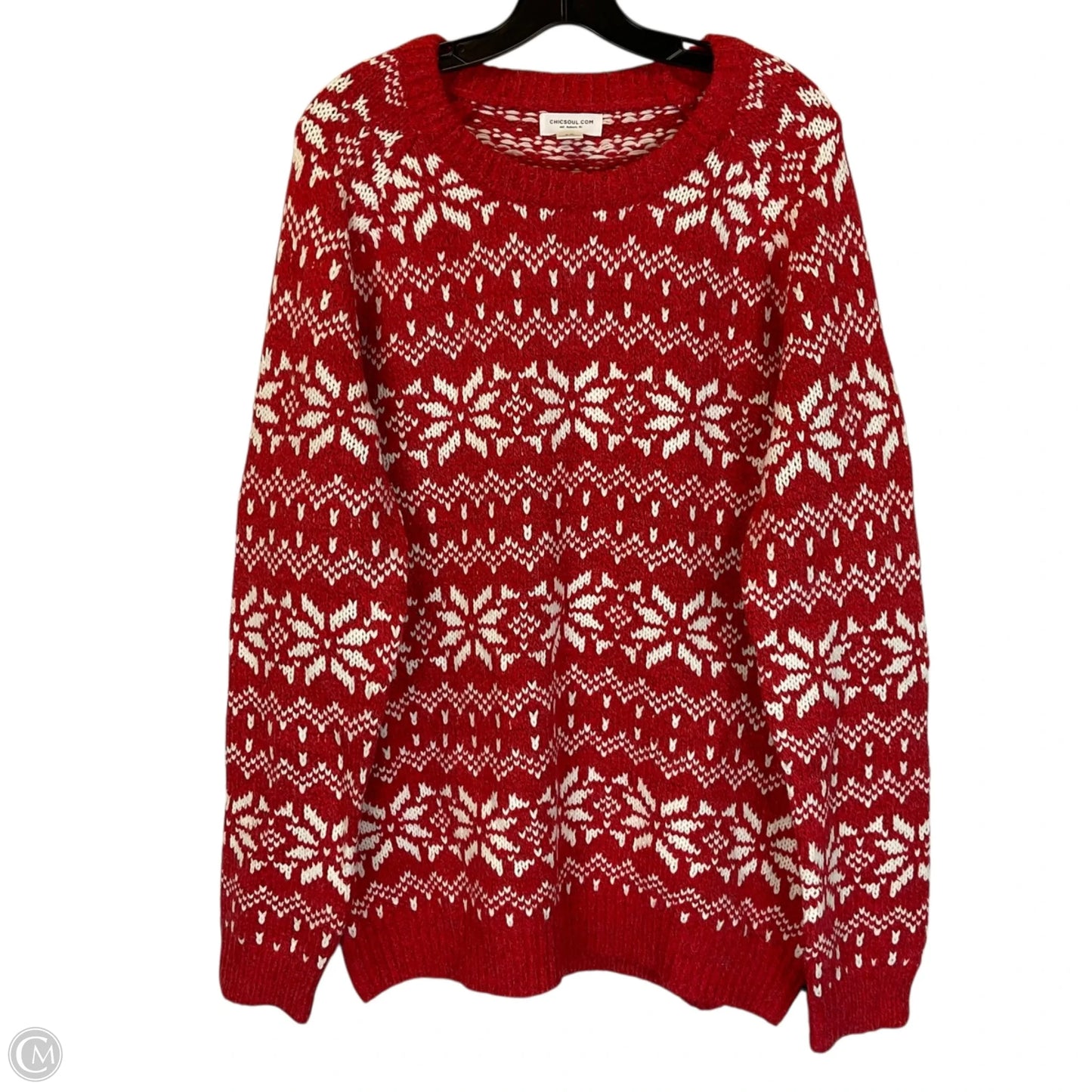 Sweater By Chicsoul In Red & White, Size: 2x