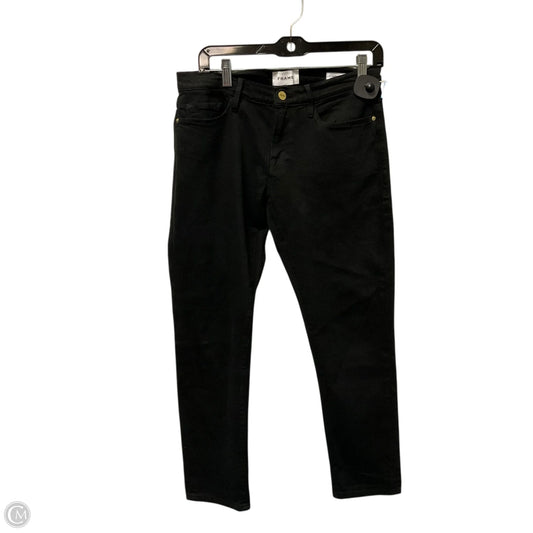 Jeans Skinny By Frame In Black Denim, Size: 6