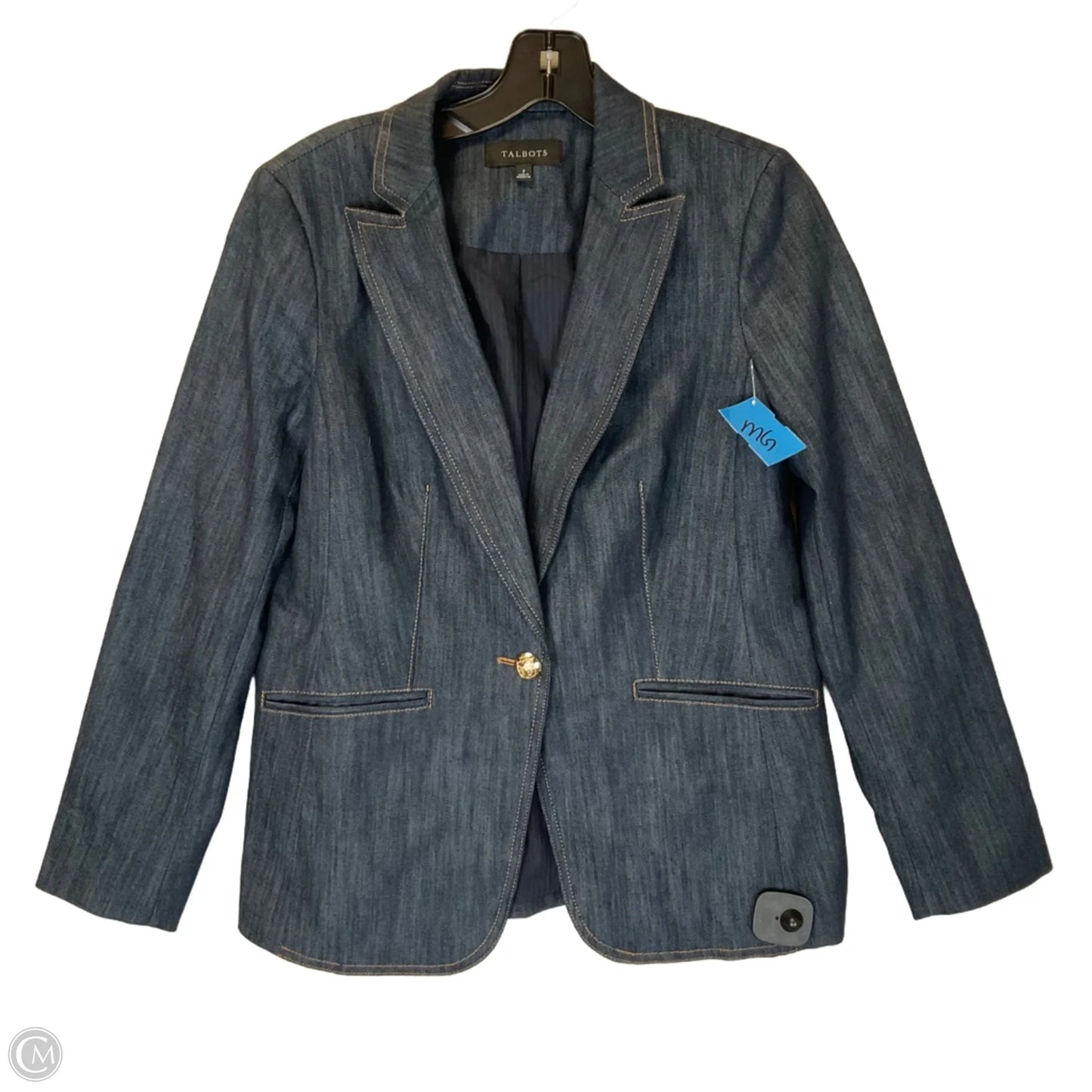 Blazer By Talbots In Blue Denim, Size: Xs