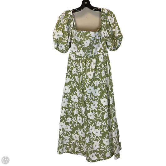 Dress Casual Maxi By Hudson In Green & White, Size: L