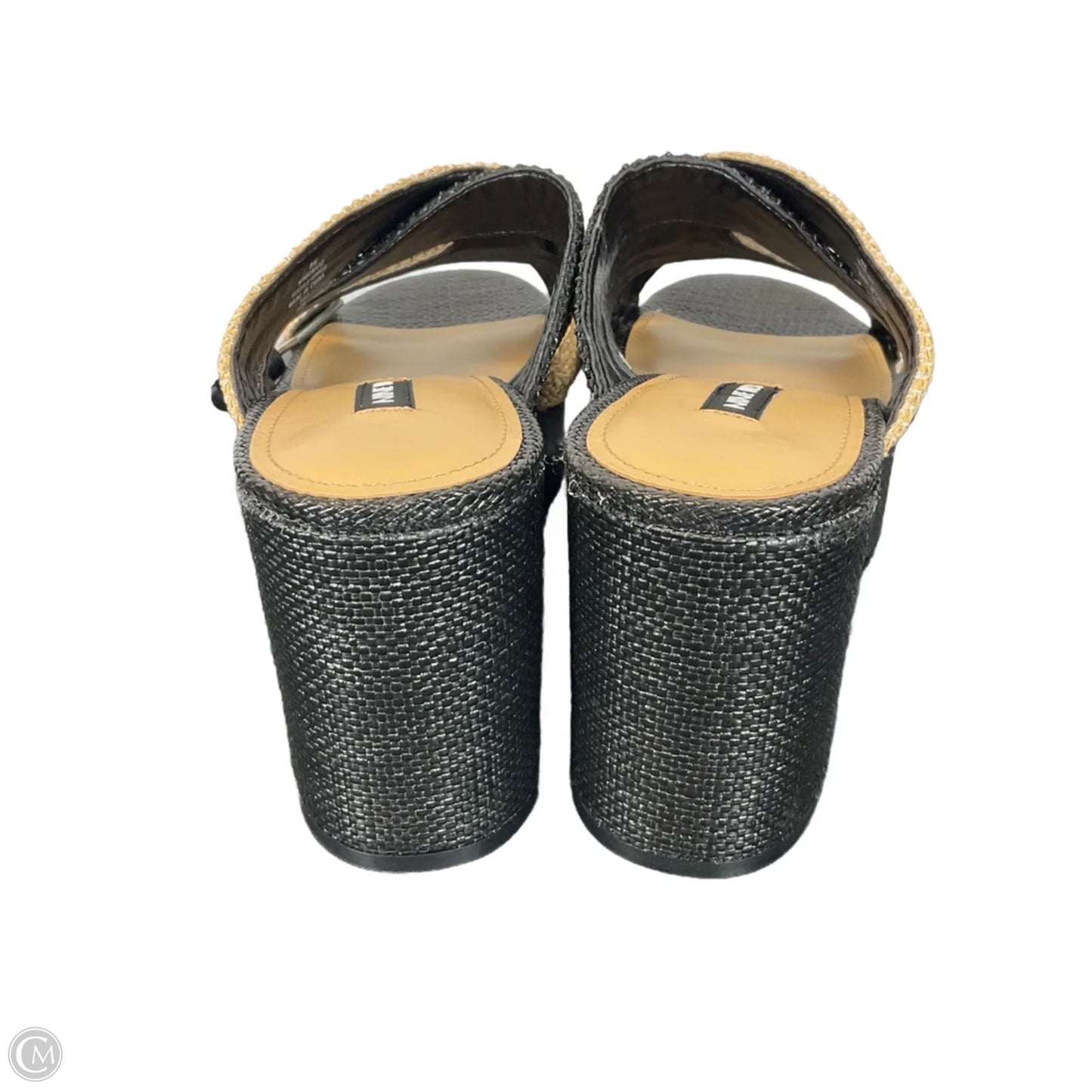 Sandals Heels Block By Nine West In Black & Tan, Size: 9