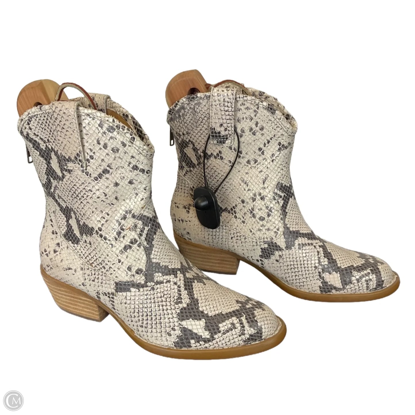 Boots Ankle Heels By Born In Snakeskin Print, Size: 7