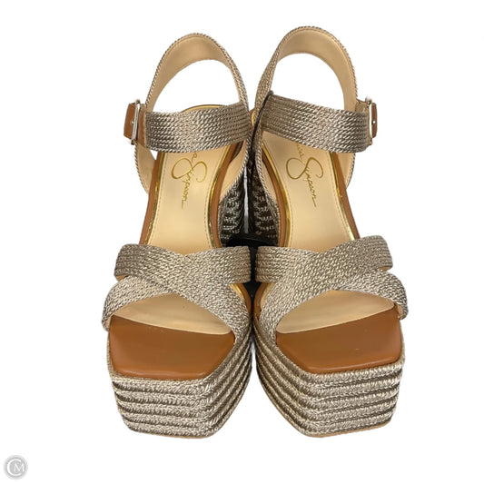 Sandals Heels Platform By Jessica Simpson In Bronze, Size: 7