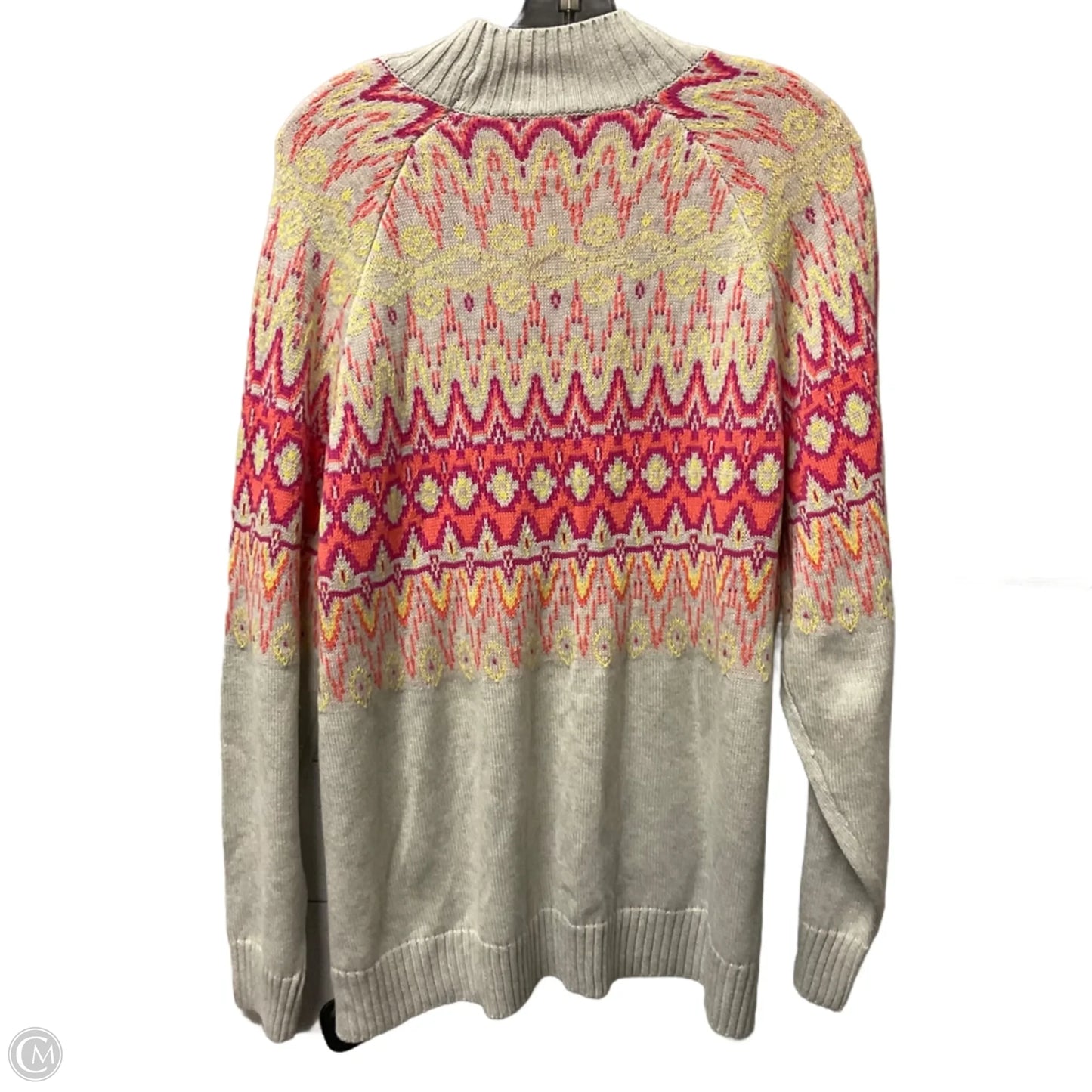 Sweater By Candace Cameron Bure In Pink & Yellow, Size: 1x