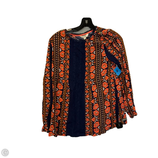 Top Long Sleeve By Matilda Jane In Blue & Orange, Size: S
