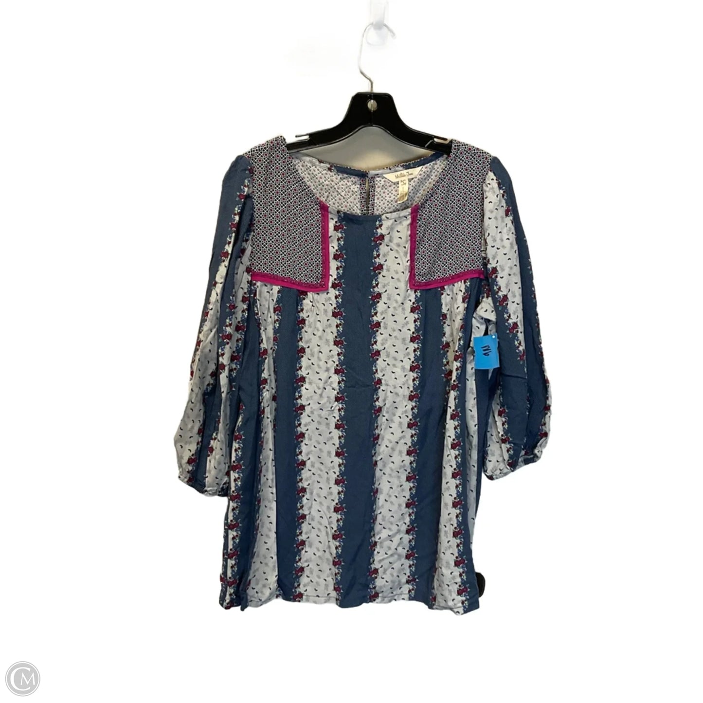 Top 3/4 Sleeve By Matilda Jane In Blue, Size: S
