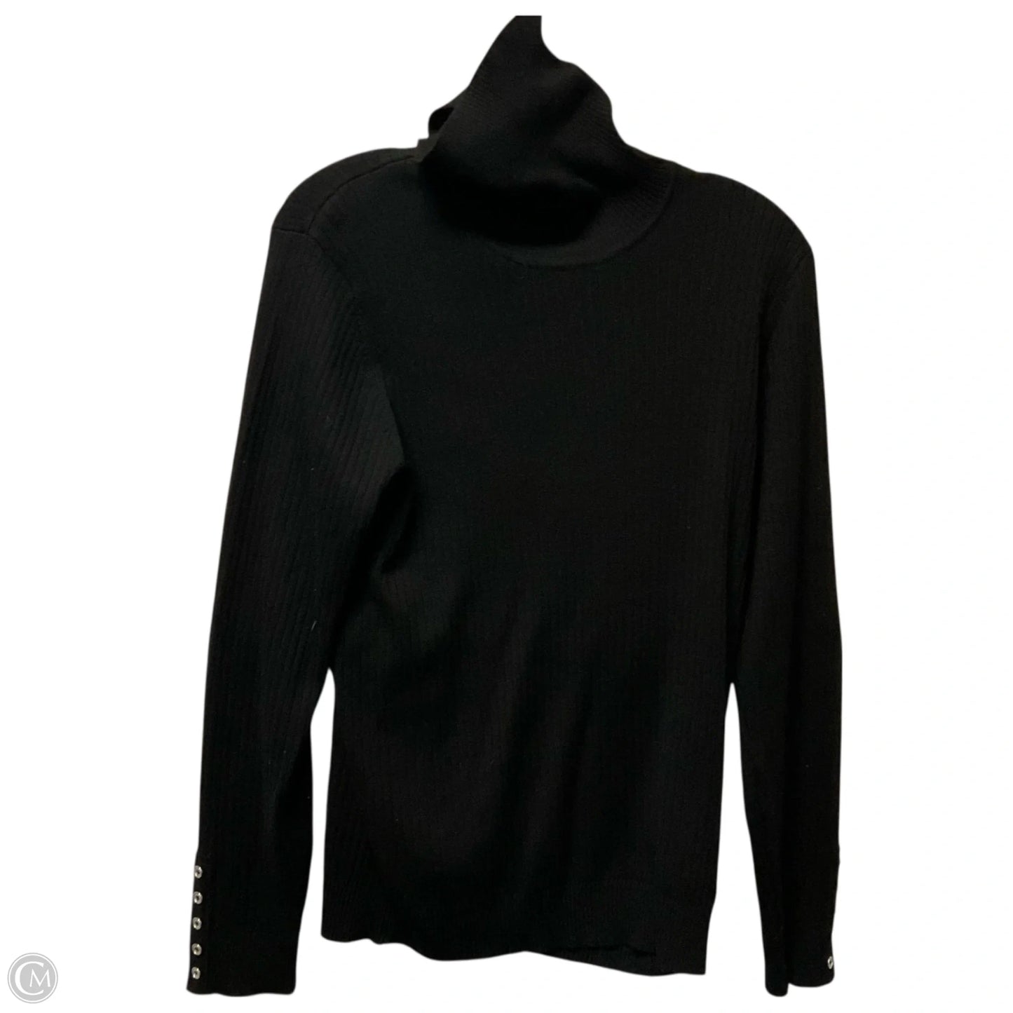 Top Long Sleeve By Calvin Klein In Black, Size: L