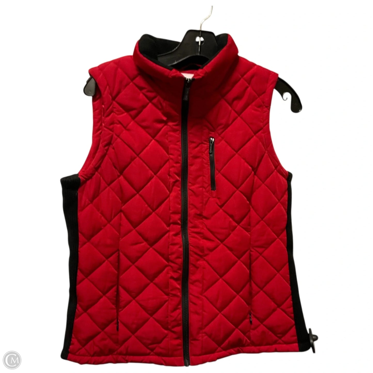 Vest Puffer & Quilted By Calvin Klein In Red, Size: M