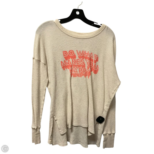 Top Long Sleeve Basic By Aerie In Cream, Size: Xs