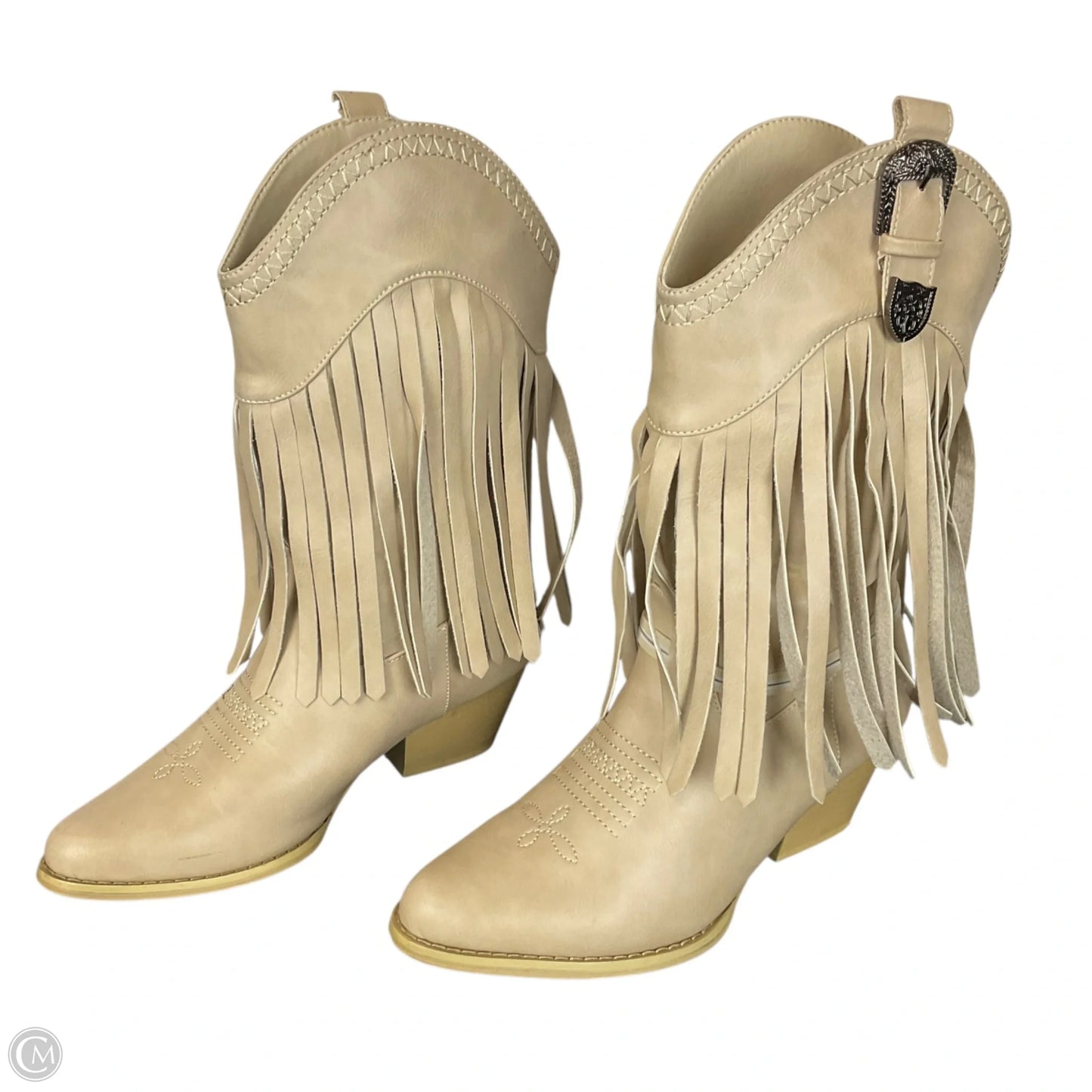 Boots Mid-calf Heels By Pierre Dumas In Tan, Size: 7.5