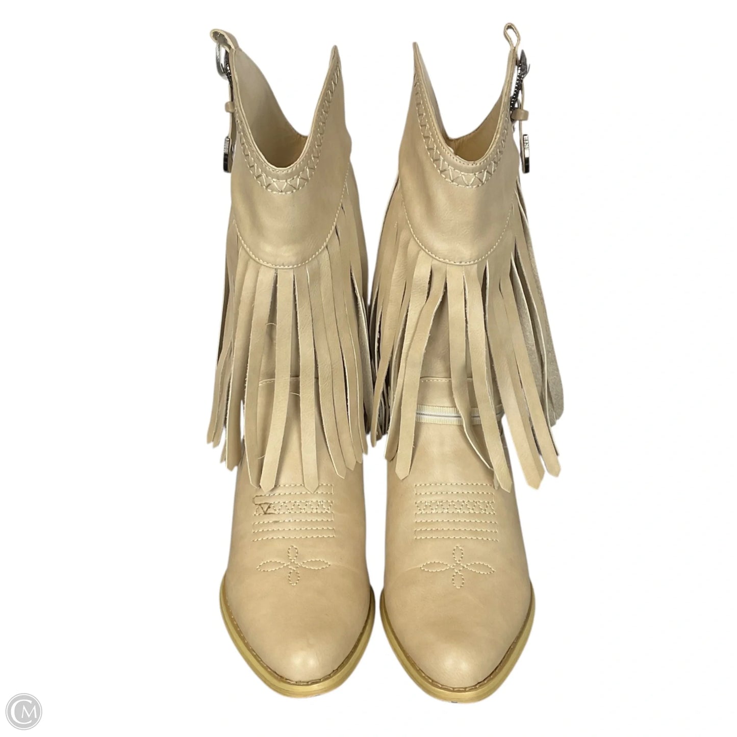 Boots Mid-calf Heels By Pierre Dumas In Tan, Size: 7.5