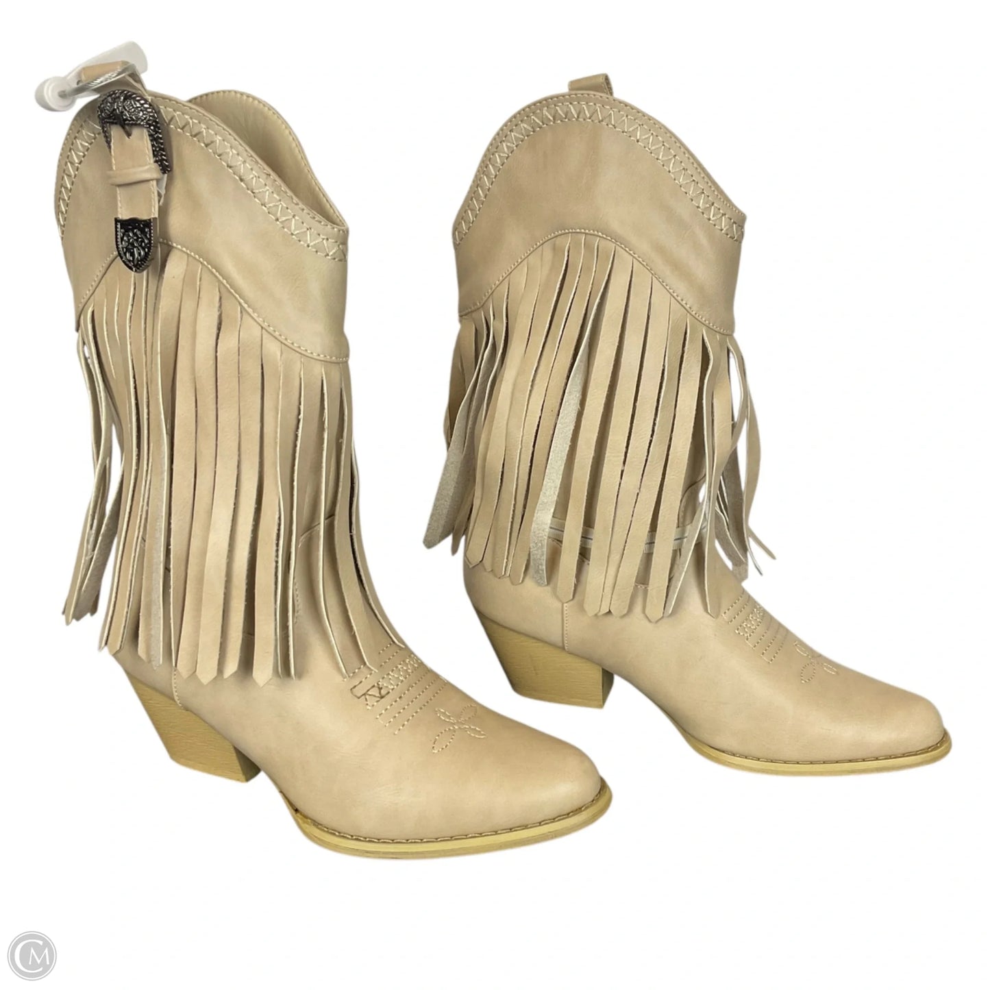 Boots Mid-calf Heels By Pierre Dumas In Tan, Size: 7.5