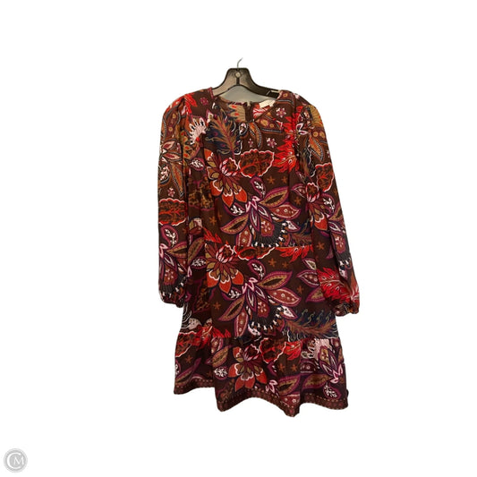 Dress Casual Short By Loft In Brown & Red, Size: 12