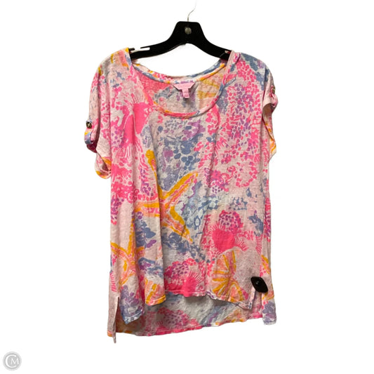 Top Short Sleeve Designer By Lilly Pulitzer In Multi-colored, Size: L