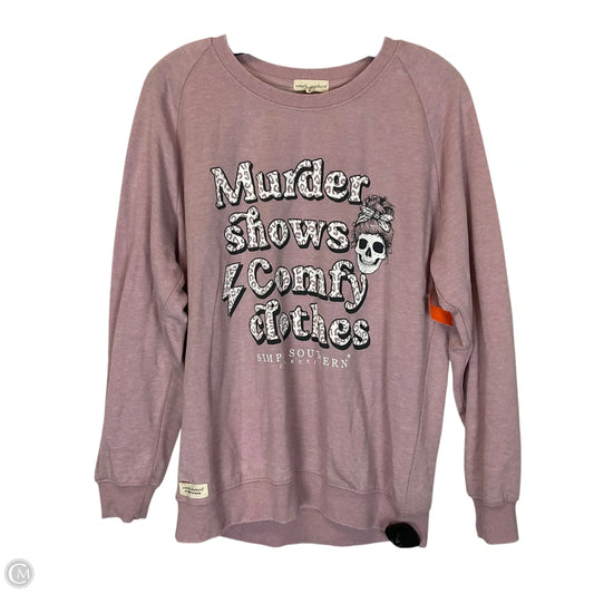 Sweatshirt Crewneck By Simply Southern In Pink, Size: S