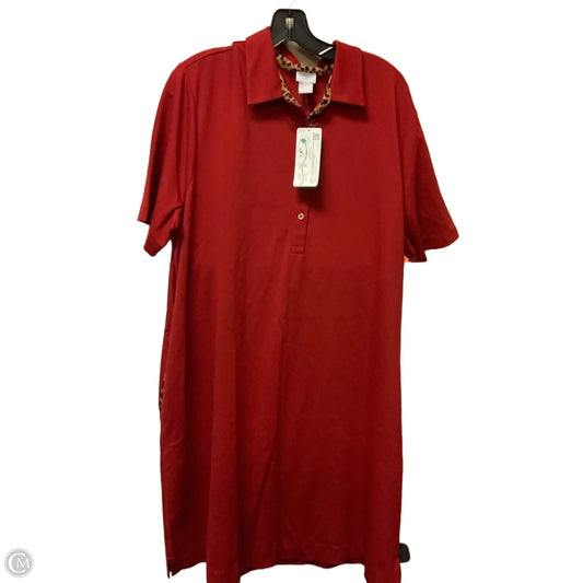 Dress Casual Midi By Chicos In Red, Size: 4x