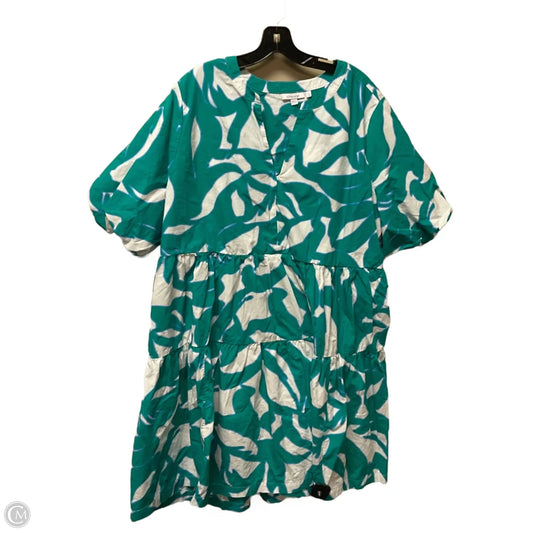 Dress Casual Short By Chicos In Green & White, Size: 4x