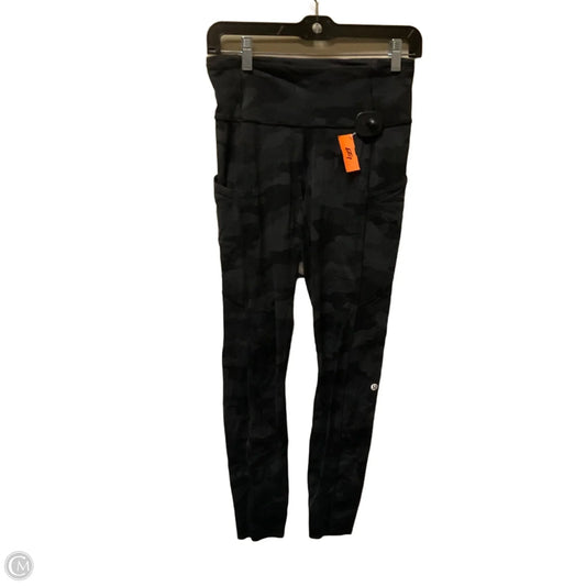 Athletic Leggings By Lululemon In Black & Grey, Size: 6