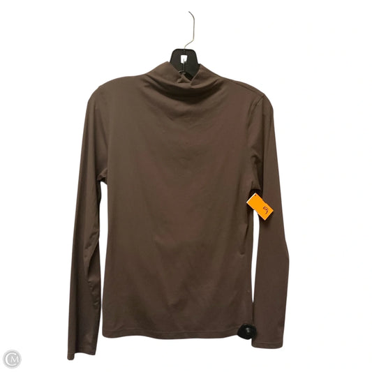 Athletic Top Long Sleeve Collar By Clothes Mentor In Brown, Size: M