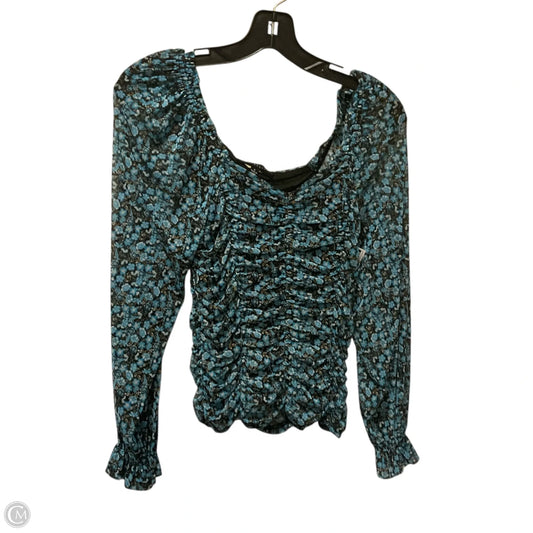Top Long Sleeve By Jane And Delancey In Black & Blue, Size: S