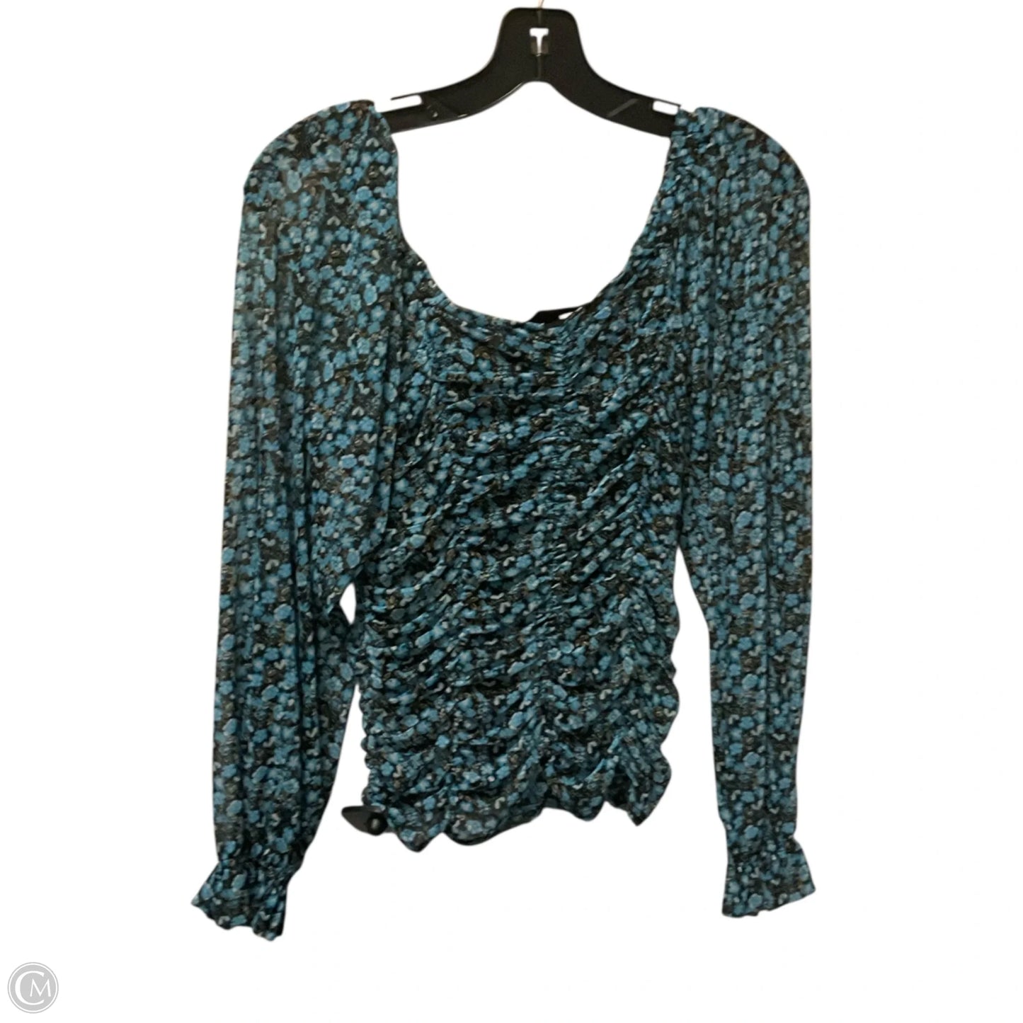 Top Long Sleeve By Jane And Delancey In Black & Blue, Size: S