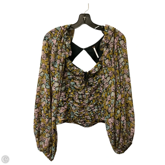 Top Long Sleeve By Free People In Floral Print, Size: M
