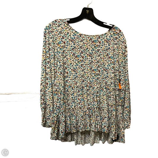 Top Long Sleeve By Jane And Delancey In Floral Print, Size: L