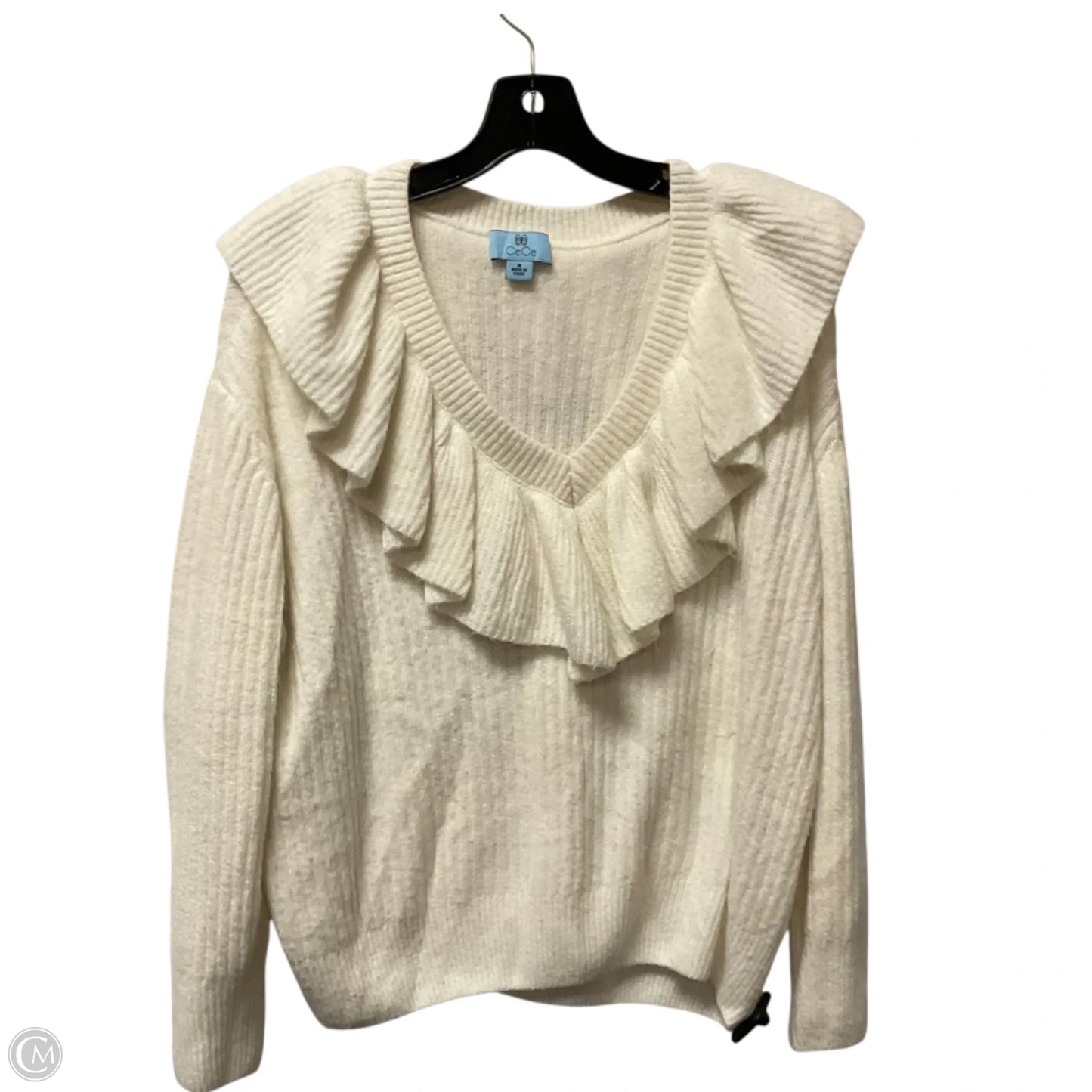 Sweater By Cece In White, Size: M