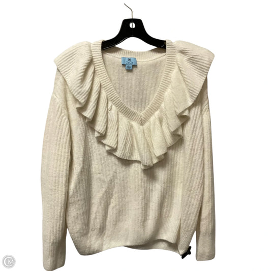 Sweater By Cece In White, Size: M