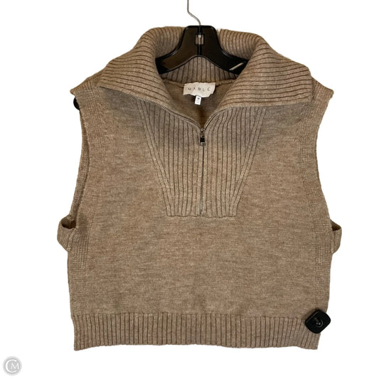 Vest Sweater By Mable In Tan, Size: M