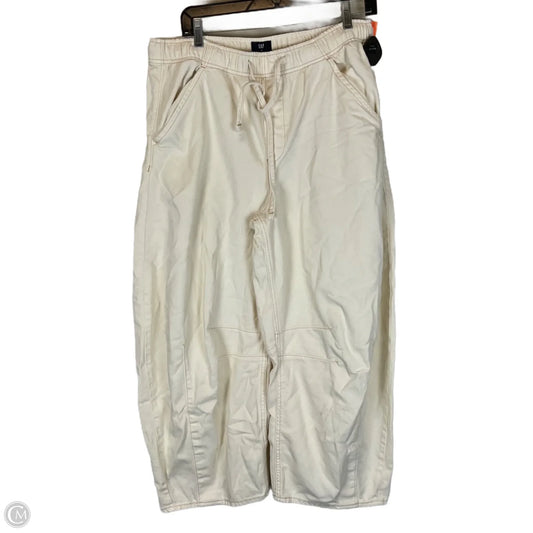 Jeans Wide Leg By Gap In Cream Denim, Size: M