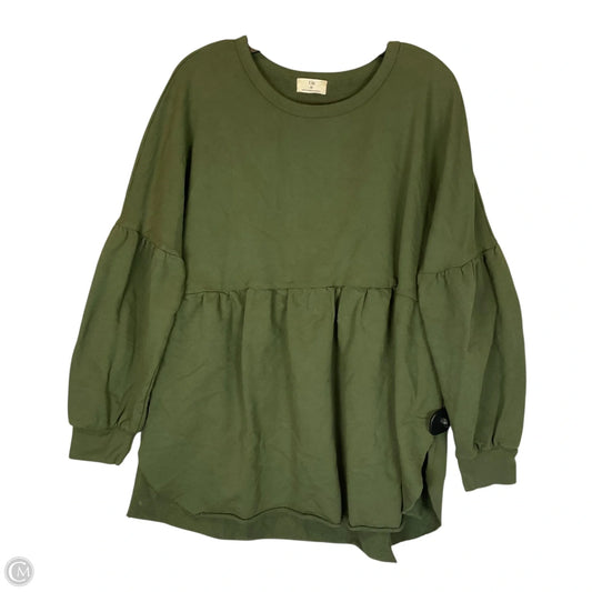 Sweatshirt Crewneck By T.la In Green, Size: Xl