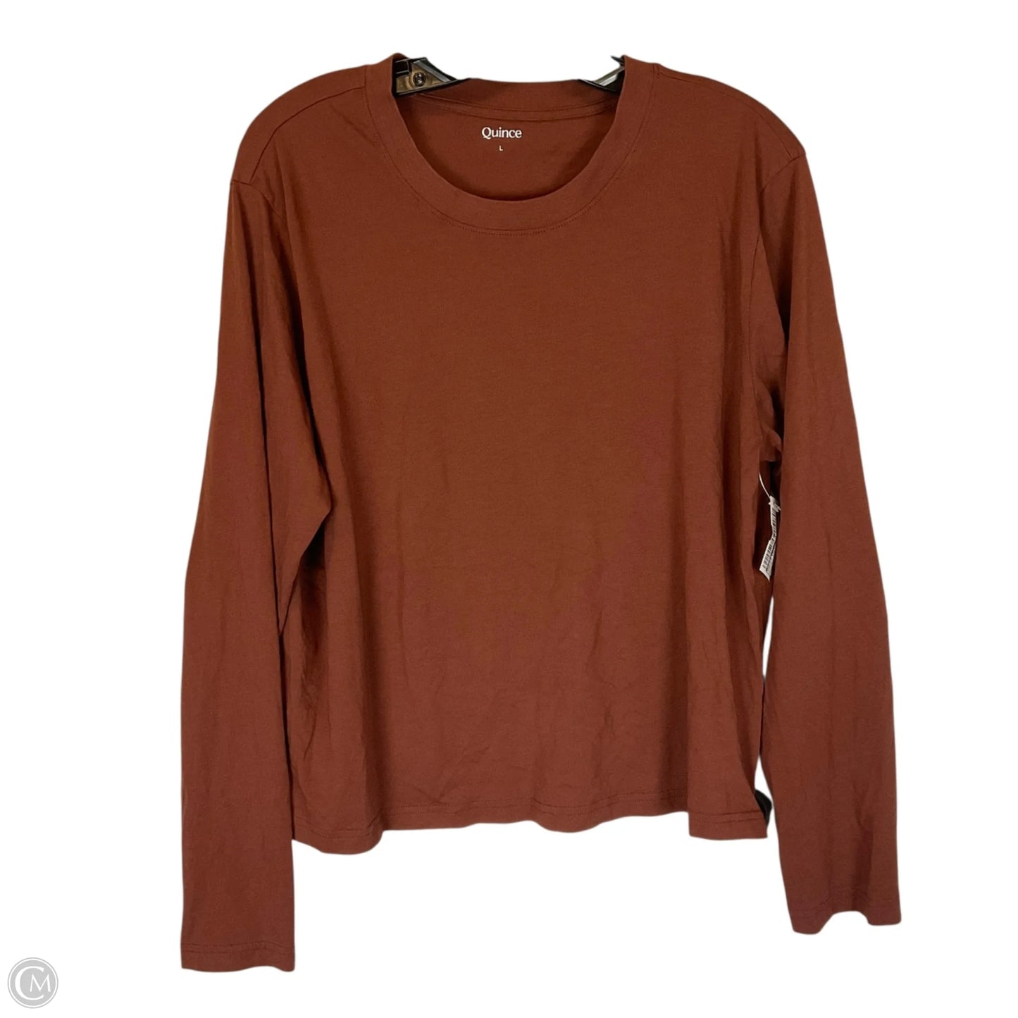 Top Long Sleeve Basic By Quince In Brown, Size: L