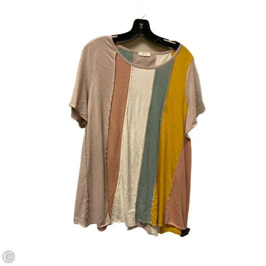 Top Short Sleeve By Easel In Multi-colored, Size: 2x