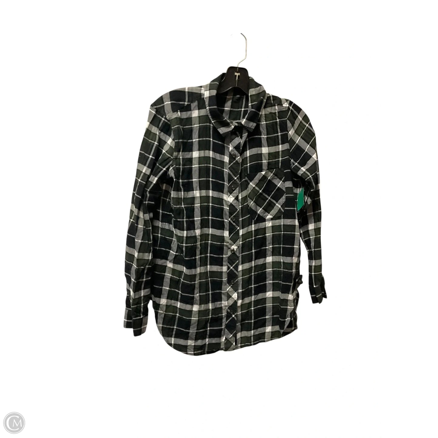 Top Long Sleeve By Athleta In Plaid Pattern, Size: S