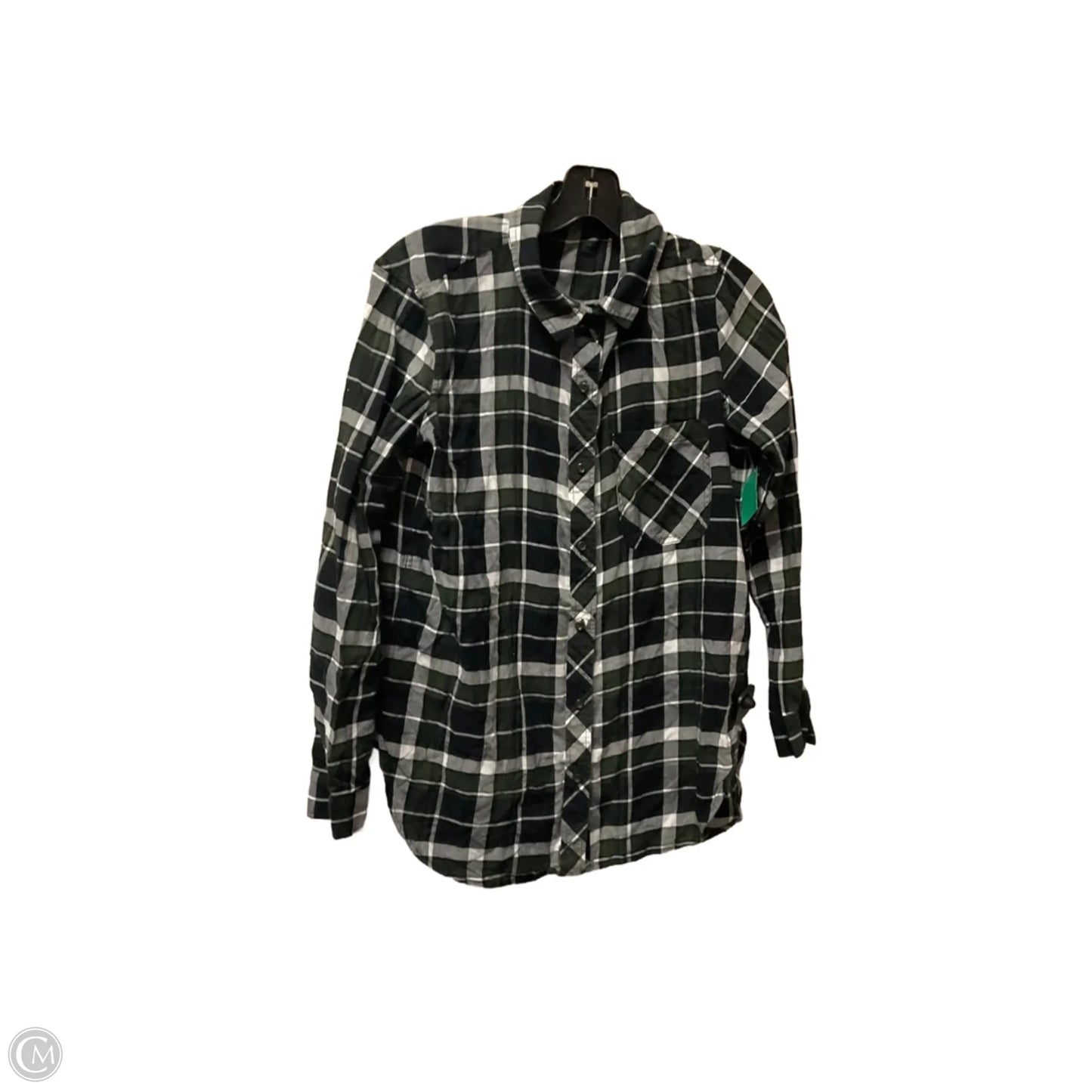 Top Long Sleeve By Athleta In Plaid Pattern, Size: S