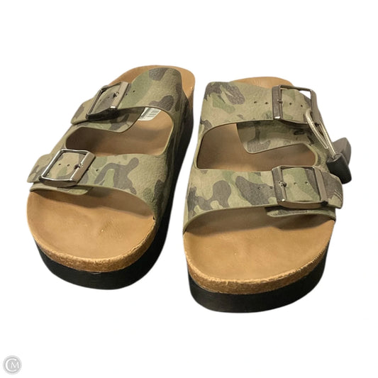 Sandals Heels Platform By Corkys In Camouflage Print, Size: 9