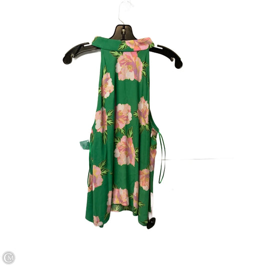 Top Sleeveless By Cece In Green & Pink, Size: M