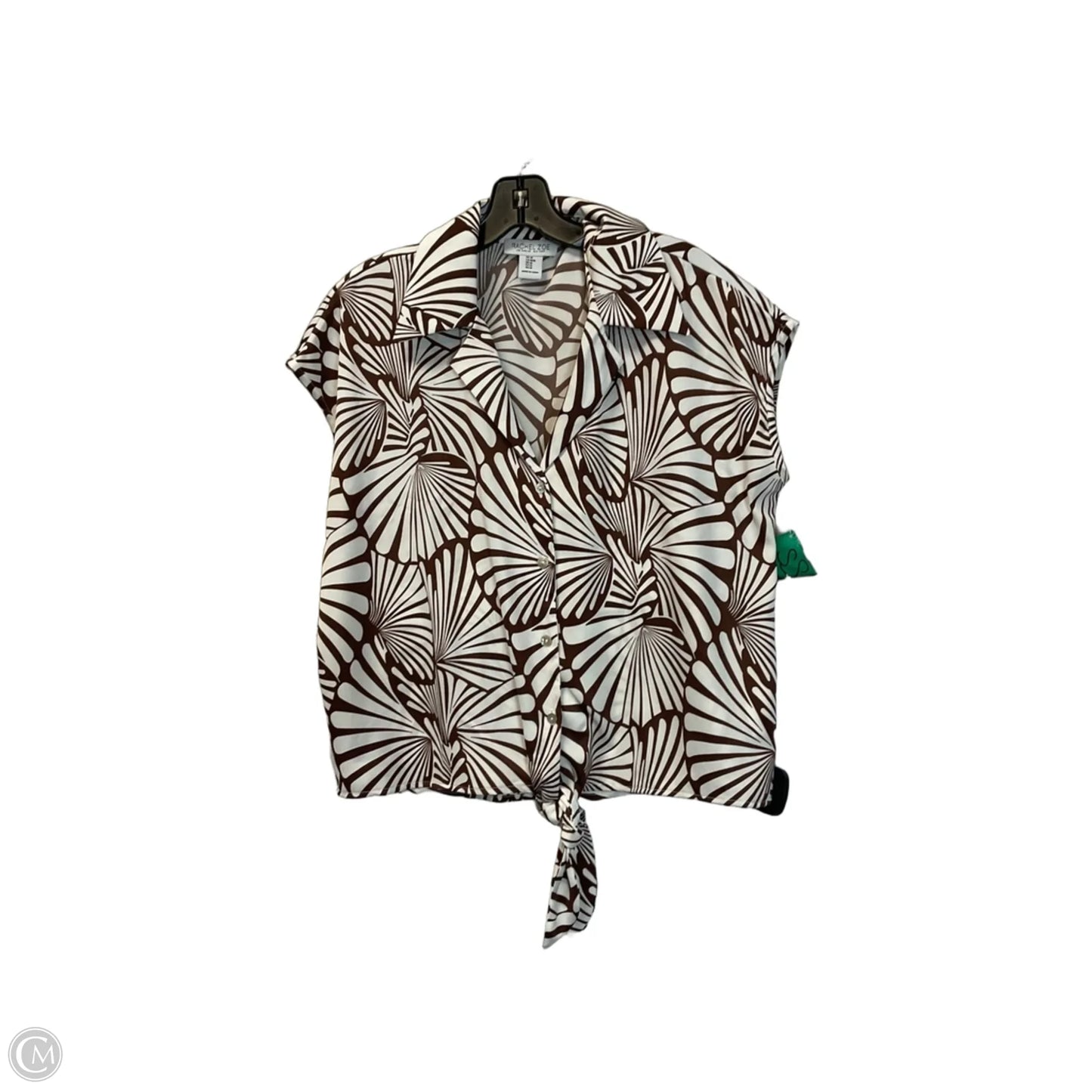 Top Short Sleeve By Rachel Zoe In Brown & White, Size: M