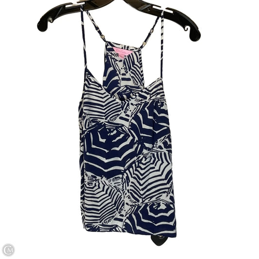 Top Sleeveless Designer By Lilly Pulitzer In Blue & White, Size: Xs
