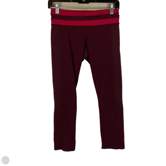 Athletic Leggings Capris By Lululemon In Maroon, Size: 6